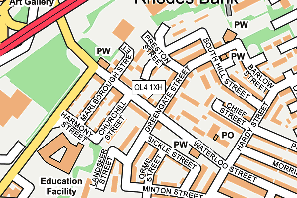 OL4 1XH map - OS OpenMap – Local (Ordnance Survey)