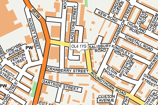 OL4 1YS map - OS OpenMap – Local (Ordnance Survey)