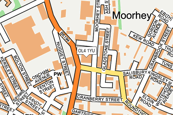 OL4 1YU map - OS OpenMap – Local (Ordnance Survey)