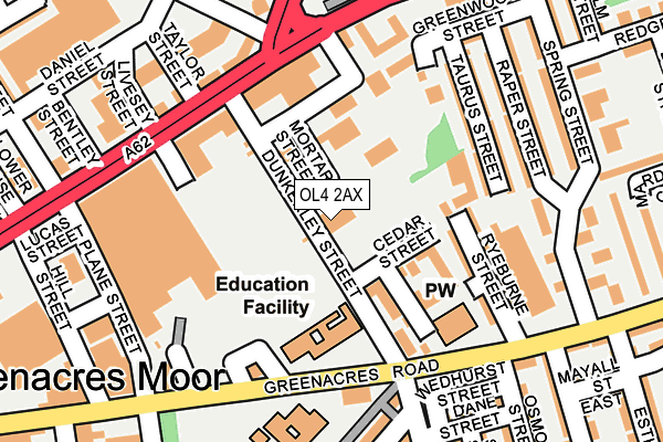 OL4 2AX map - OS OpenMap – Local (Ordnance Survey)