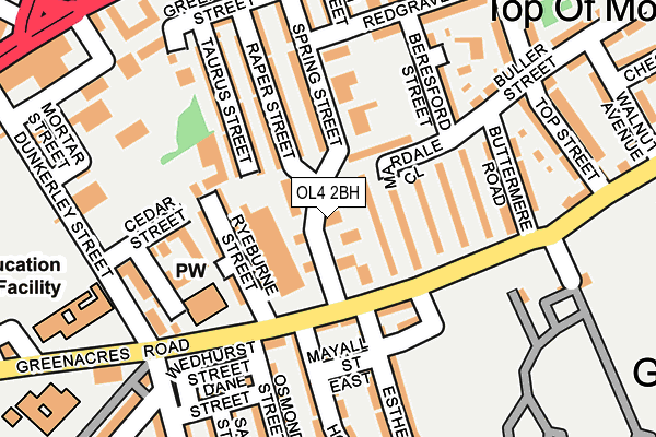 OL4 2BH map - OS OpenMap – Local (Ordnance Survey)