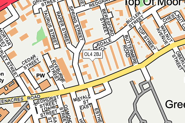 OL4 2BJ map - OS OpenMap – Local (Ordnance Survey)