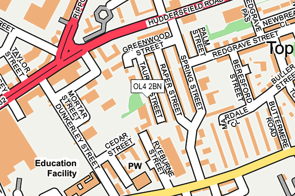OL4 2BN map - OS OpenMap – Local (Ordnance Survey)