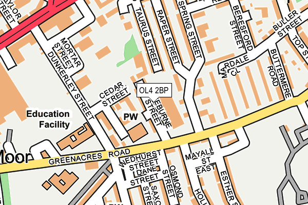 OL4 2BP map - OS OpenMap – Local (Ordnance Survey)