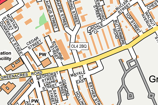 OL4 2BQ map - OS OpenMap – Local (Ordnance Survey)