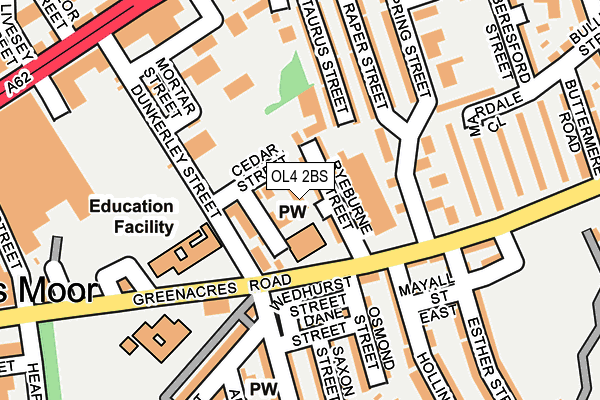 OL4 2BS map - OS OpenMap – Local (Ordnance Survey)