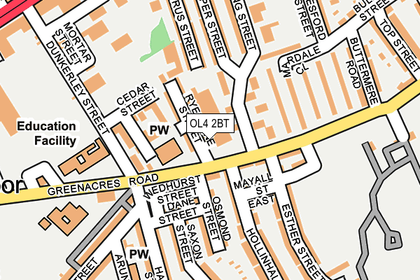 OL4 2BT map - OS OpenMap – Local (Ordnance Survey)