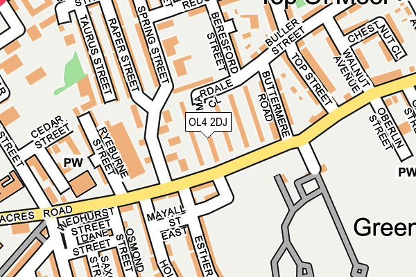 OL4 2DJ map - OS OpenMap – Local (Ordnance Survey)