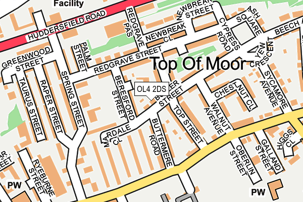 OL4 2DS map - OS OpenMap – Local (Ordnance Survey)