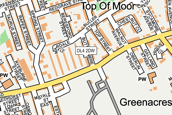 OL4 2DW map - OS OpenMap – Local (Ordnance Survey)