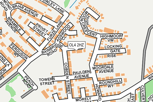 OL4 2HZ map - OS OpenMap – Local (Ordnance Survey)