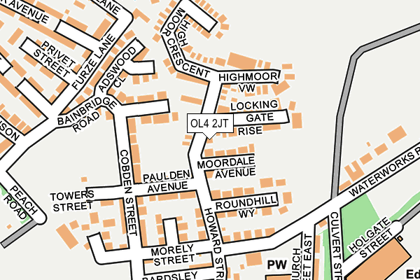 OL4 2JT map - OS OpenMap – Local (Ordnance Survey)