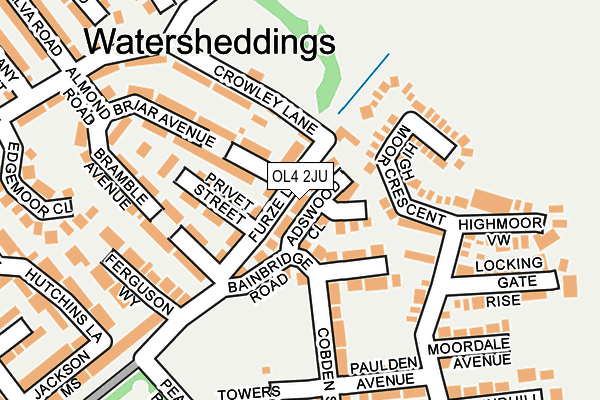 OL4 2JU map - OS OpenMap – Local (Ordnance Survey)