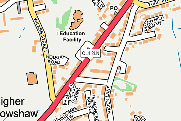 OL4 2LN map - OS OpenMap – Local (Ordnance Survey)