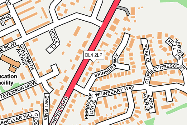 OL4 2LP map - OS OpenMap – Local (Ordnance Survey)