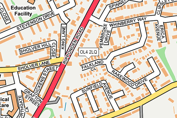 OL4 2LQ map - OS OpenMap – Local (Ordnance Survey)