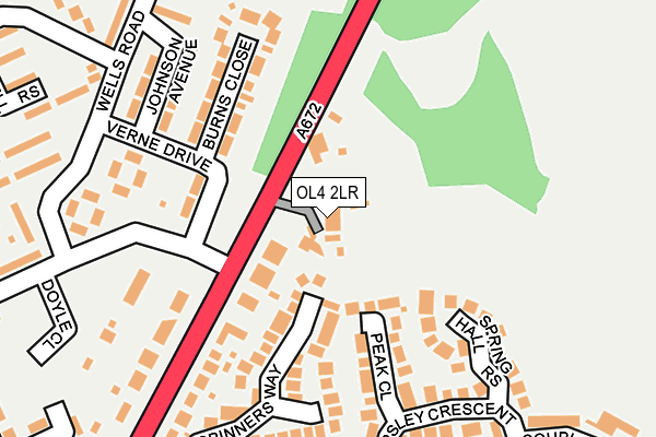 OL4 2LR map - OS OpenMap – Local (Ordnance Survey)