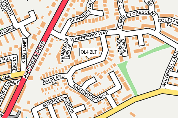 OL4 2LT map - OS OpenMap – Local (Ordnance Survey)