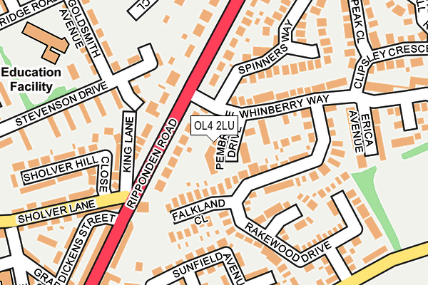 OL4 2LU map - OS OpenMap – Local (Ordnance Survey)