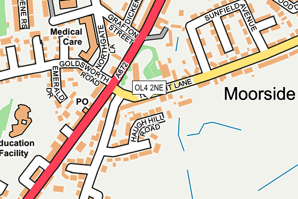 OL4 2NE map - OS OpenMap – Local (Ordnance Survey)