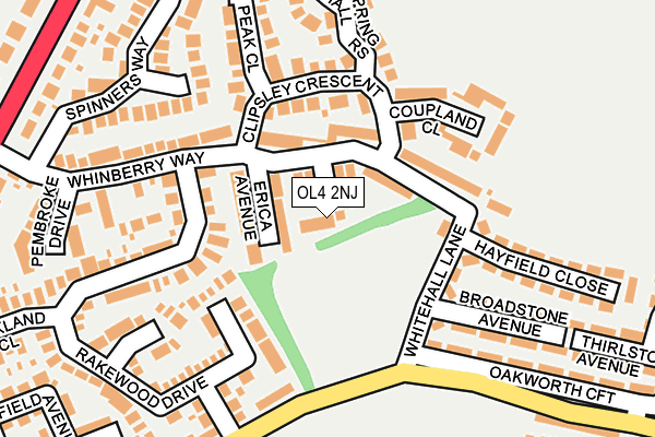 OL4 2NJ map - OS OpenMap – Local (Ordnance Survey)