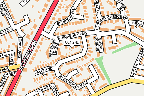 OL4 2NL map - OS OpenMap – Local (Ordnance Survey)