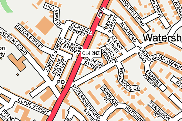 OL4 2NZ map - OS OpenMap – Local (Ordnance Survey)