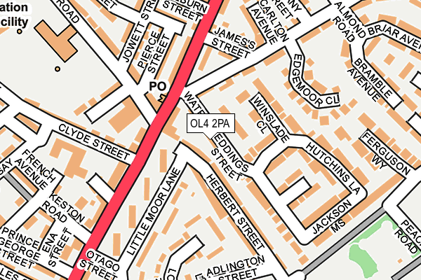 OL4 2PA map - OS OpenMap – Local (Ordnance Survey)
