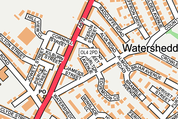 OL4 2PD map - OS OpenMap – Local (Ordnance Survey)