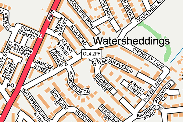 OL4 2PF map - OS OpenMap – Local (Ordnance Survey)