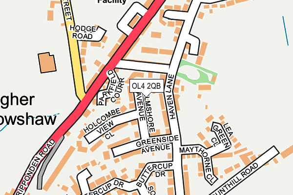 OL4 2QB map - OS OpenMap – Local (Ordnance Survey)