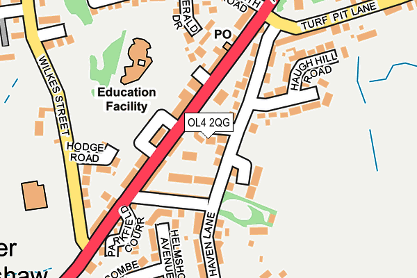 OL4 2QG map - OS OpenMap – Local (Ordnance Survey)