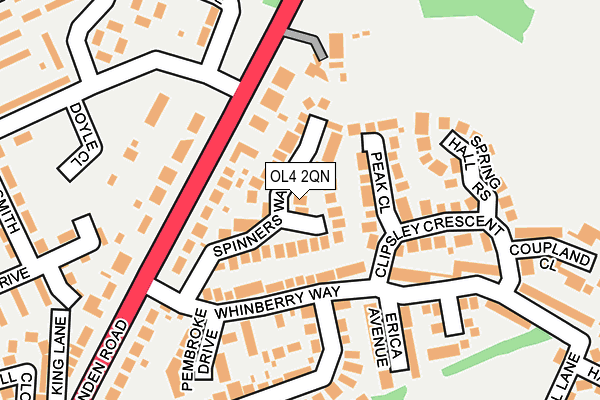 OL4 2QN map - OS OpenMap – Local (Ordnance Survey)