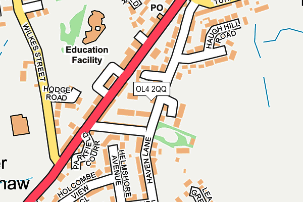 OL4 2QQ map - OS OpenMap – Local (Ordnance Survey)