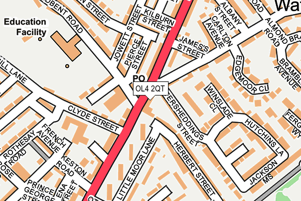 OL4 2QT map - OS OpenMap – Local (Ordnance Survey)