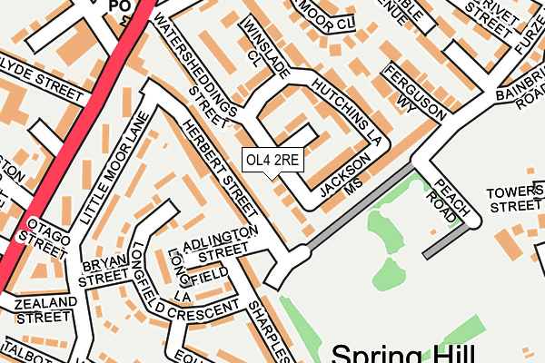 OL4 2RE map - OS OpenMap – Local (Ordnance Survey)