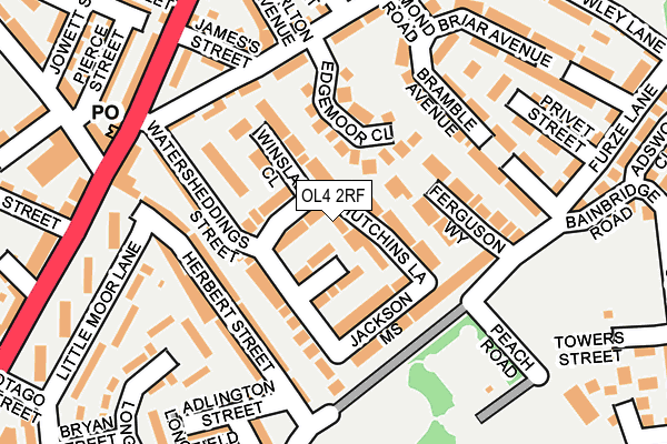 OL4 2RF map - OS OpenMap – Local (Ordnance Survey)