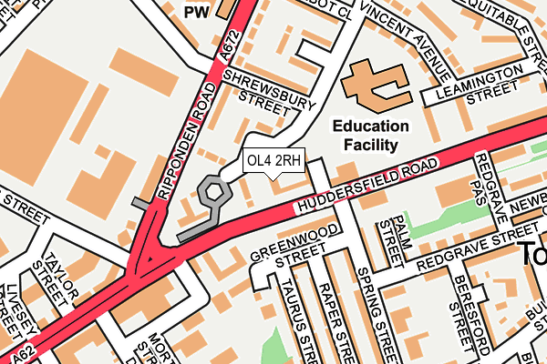 OL4 2RH map - OS OpenMap – Local (Ordnance Survey)