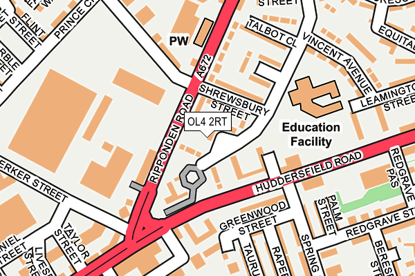 OL4 2RT map - OS OpenMap – Local (Ordnance Survey)