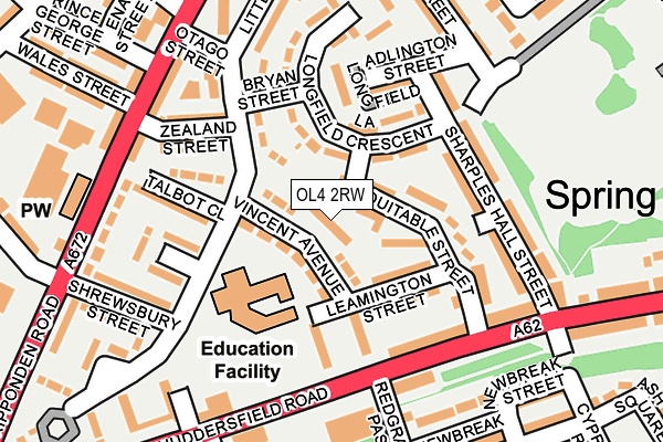 OL4 2RW map - OS OpenMap – Local (Ordnance Survey)