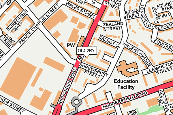 OL4 2RY map - OS OpenMap – Local (Ordnance Survey)