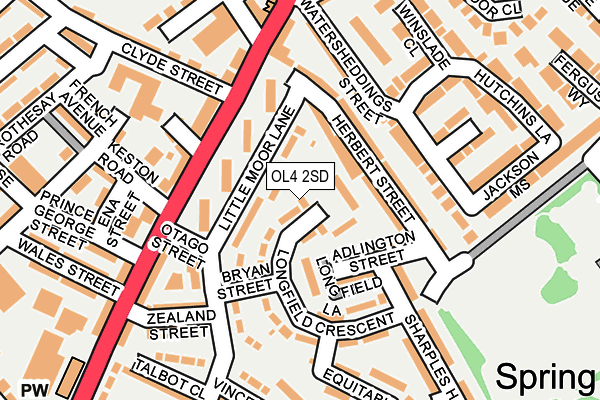 OL4 2SD map - OS OpenMap – Local (Ordnance Survey)