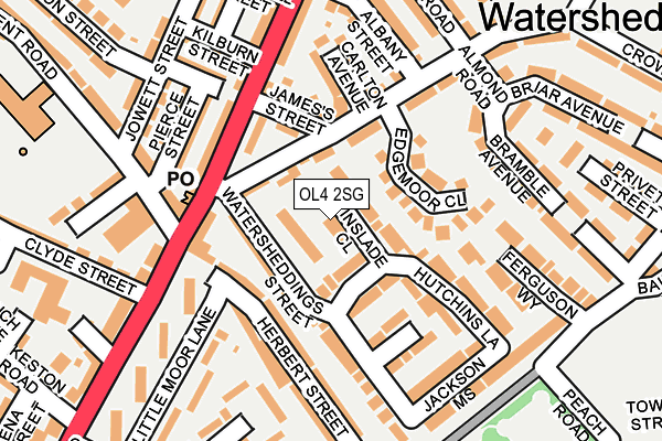 OL4 2SG map - OS OpenMap – Local (Ordnance Survey)