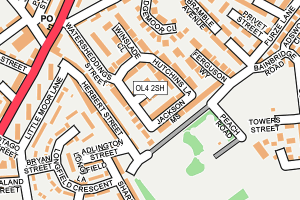 OL4 2SH map - OS OpenMap – Local (Ordnance Survey)