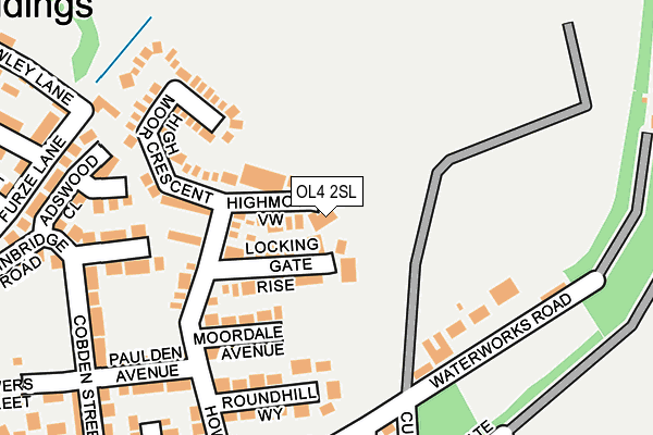 OL4 2SL map - OS OpenMap – Local (Ordnance Survey)
