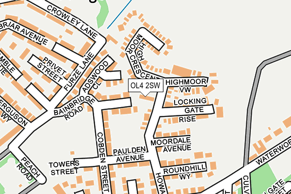 OL4 2SW map - OS OpenMap – Local (Ordnance Survey)