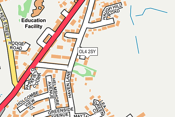 OL4 2SY map - OS OpenMap – Local (Ordnance Survey)