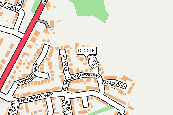 OL4 2TE map - OS OpenMap – Local (Ordnance Survey)