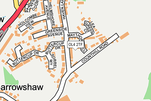 OL4 2TF map - OS OpenMap – Local (Ordnance Survey)