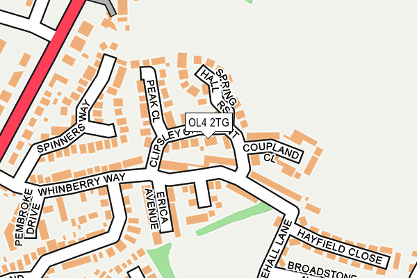OL4 2TG map - OS OpenMap – Local (Ordnance Survey)